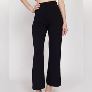 St. John Vintage Black Knit Flare Women's Pants Slit